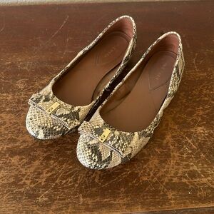 Leather ballet flat - snake print.  Size 8.